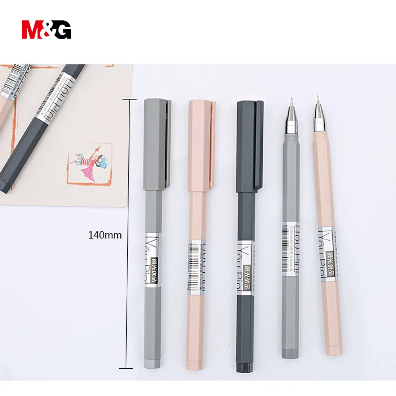 

M&G wholesale 3pcs hexagonal body elegant ballpoint gel pens for writing stationery office school supplies Minimalism design pen