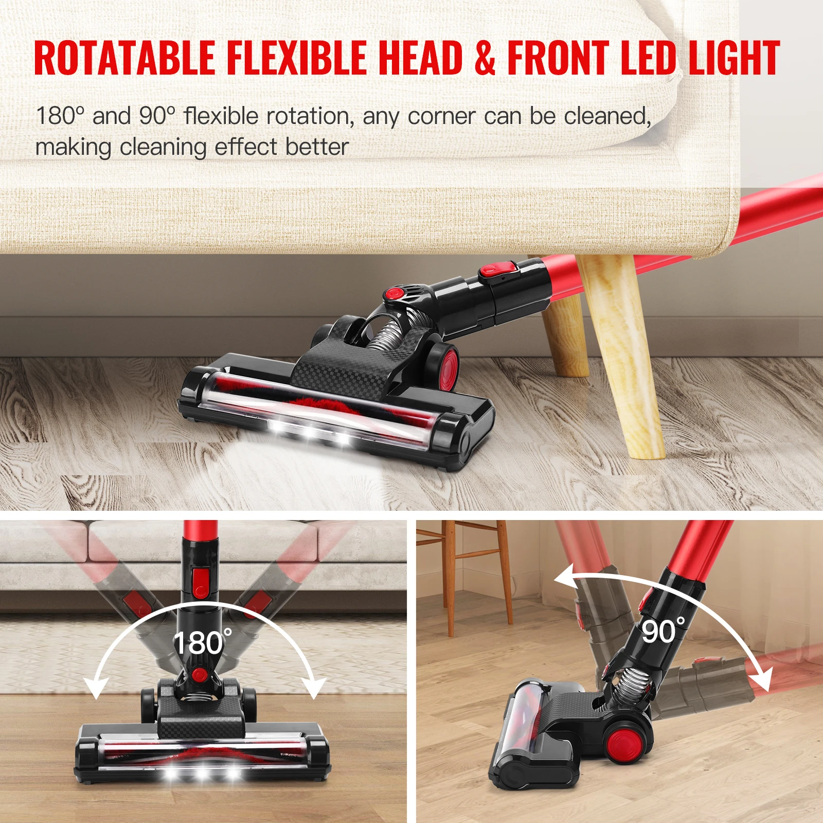 

22000Pa Wireless Handheld Vacuum Cleaner Multifunction HEPA Cyclone Filter Vacuum Cleaner Dust Collector Keyboard Carpet Sweeper