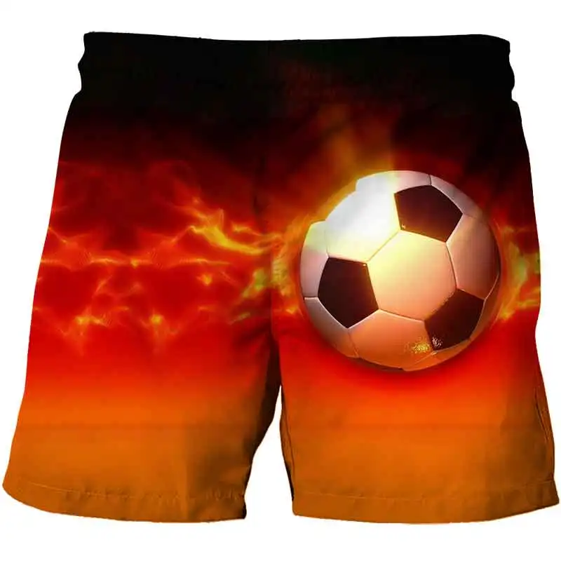 Kids shorts Flame Football 3D Print Swimwear Boy Swimsuit Swimming Trunks Set Beach Short for Toddler Children bañador niño 14 Y | Детская