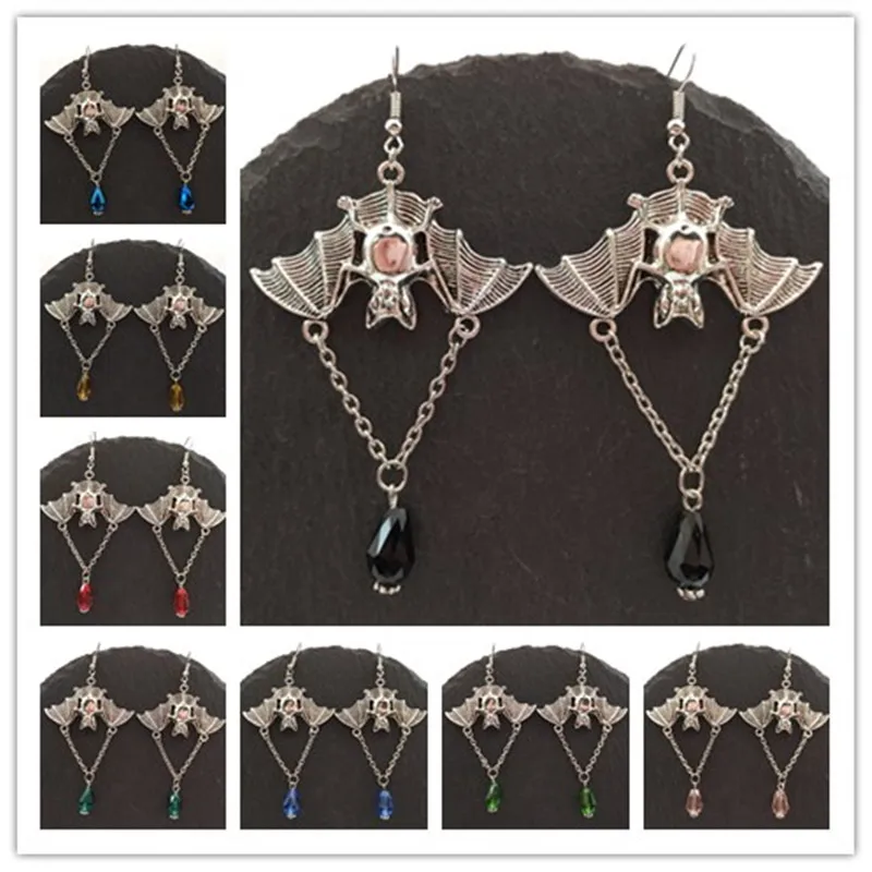 Christmas Halloween Gift Punk Steamed Bat Dangle Earrings Fashion Jewelry Accessories for Women Mujer | Украшения и аксессуары