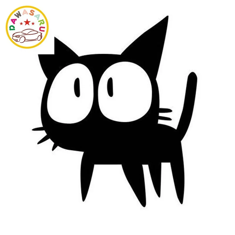 Стикер для автомобиля с большими глазами кот мультяшная декоративная наклейка