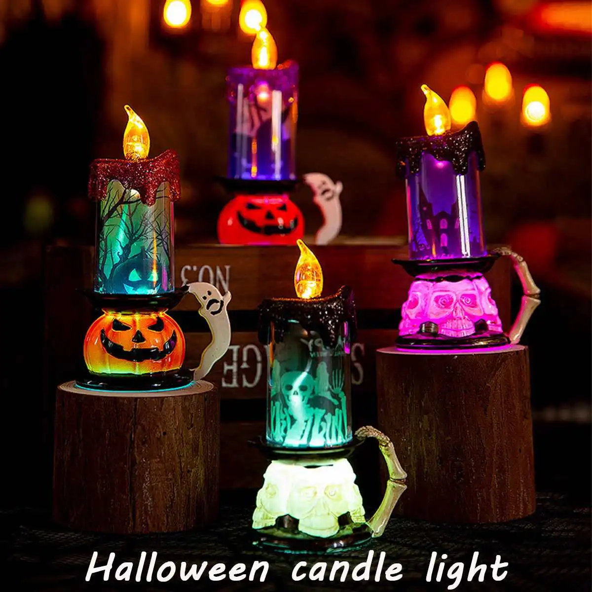 

Светильник для Хэллоуина, светильник для празднования Хэллоуина на батарейках, светодиодный масляный светильник, реквизит