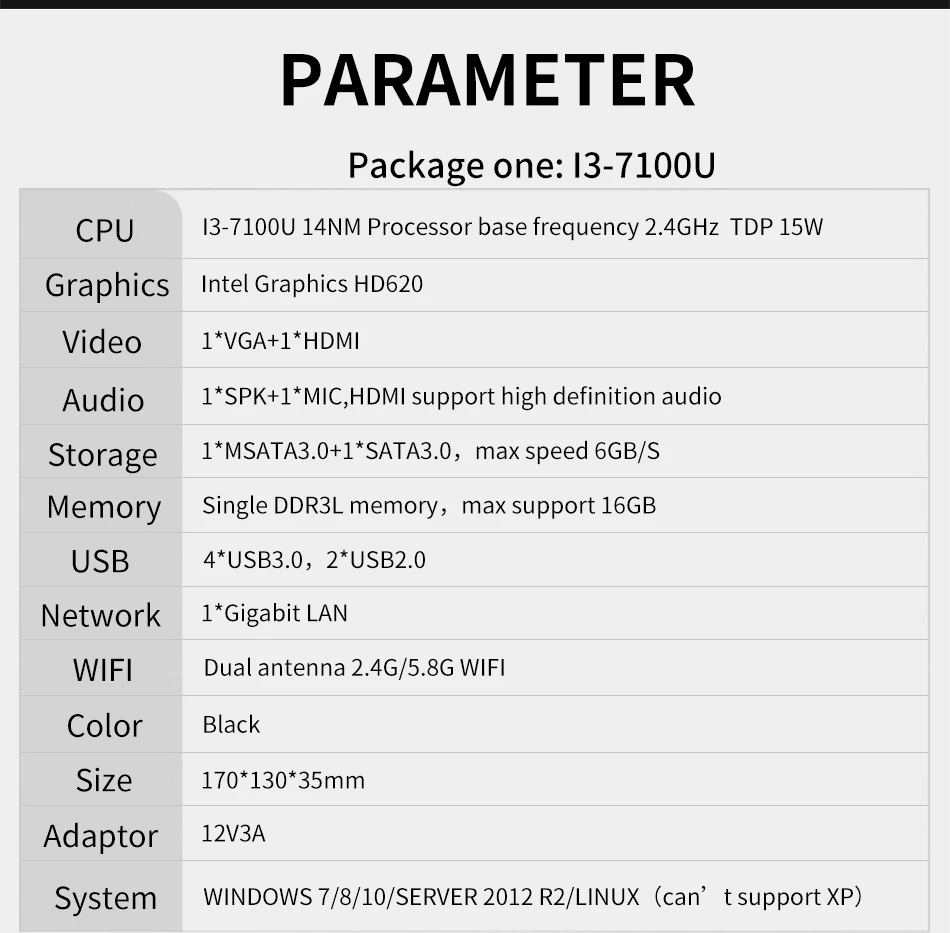 MSECORE Intel I3 7100U I5 7260U I7 7660U Fanless gaming Mini PC Windows 10 HTPC linux game PC Desktop Computer HDMI DP 4K WiFi