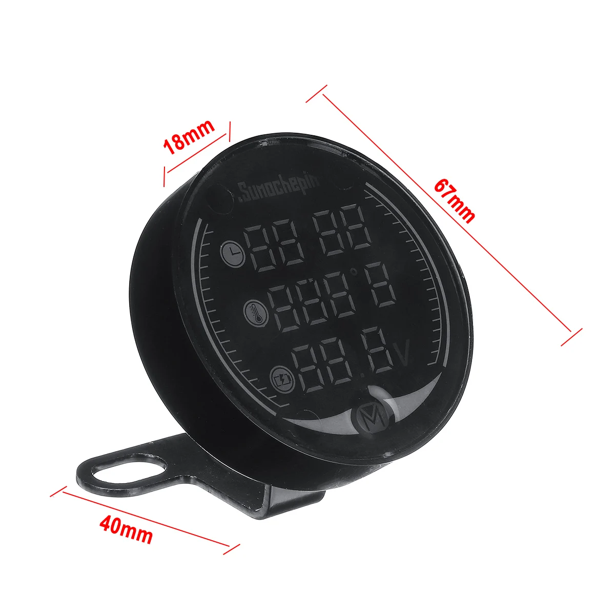 

5 in 1 LED Night Vision USB Charger Voltage Meter Timer Temperature Display Table For Motorcycle ATV UTV Automobile