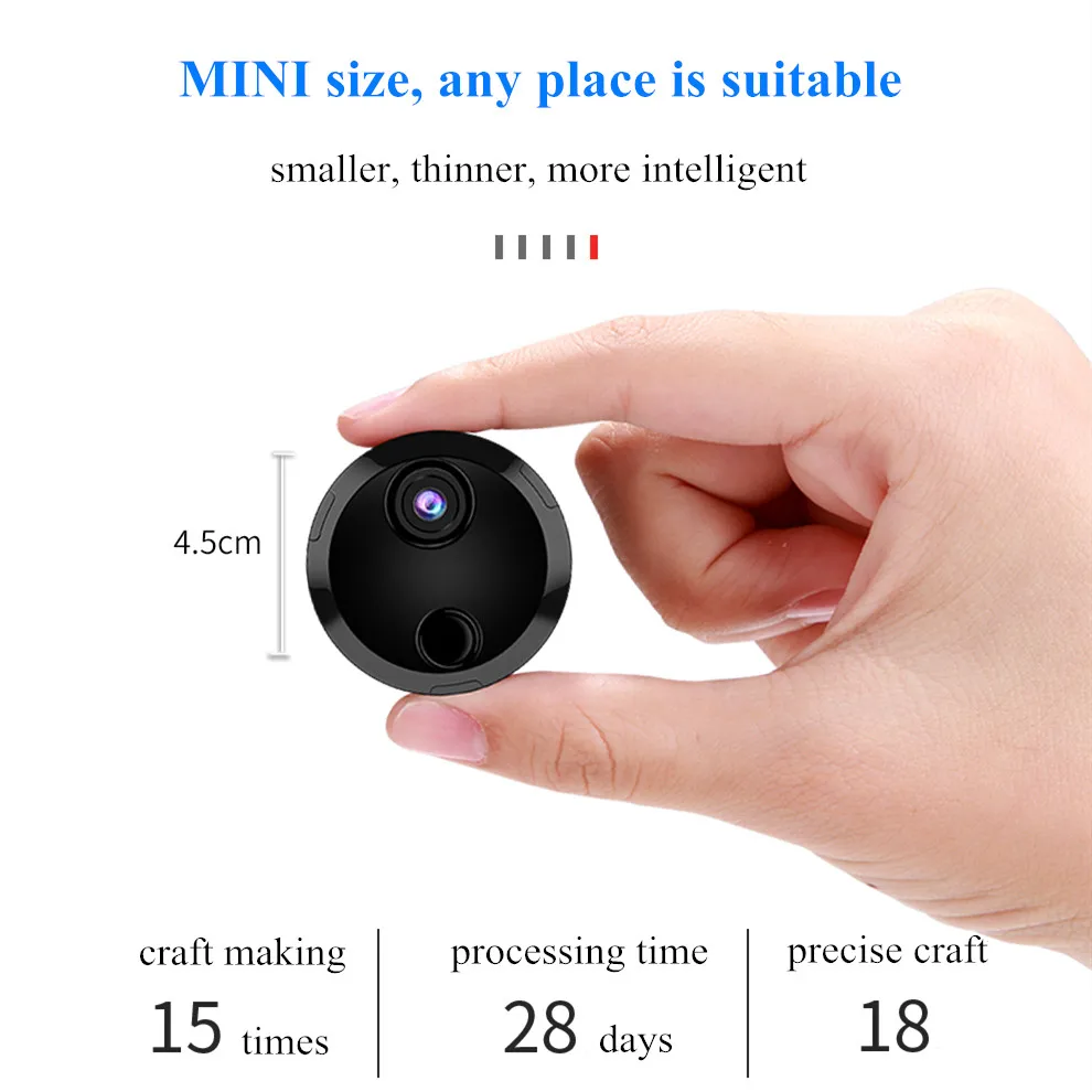 Круглая супер мини камера wifi тонкая видеокамера широкоугольная Беспроводная IP P2P