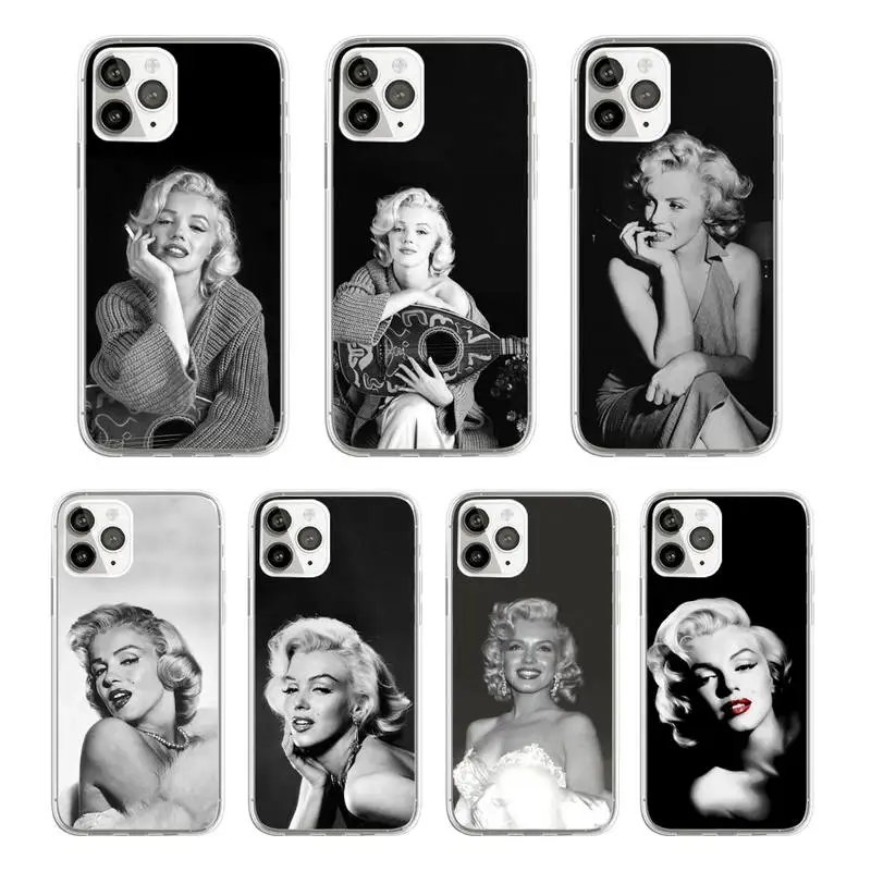 

Marilyn Monroe American actors Phone Case Transparent soft For iphone 12 11 13 7 8 6 s plus x xs xr pro max mini