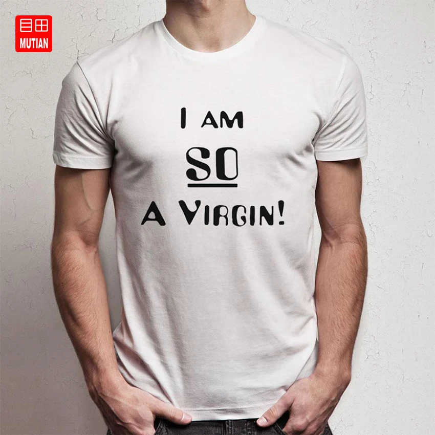 Футболка с надписью I Am So Virgin | Мужская одежда