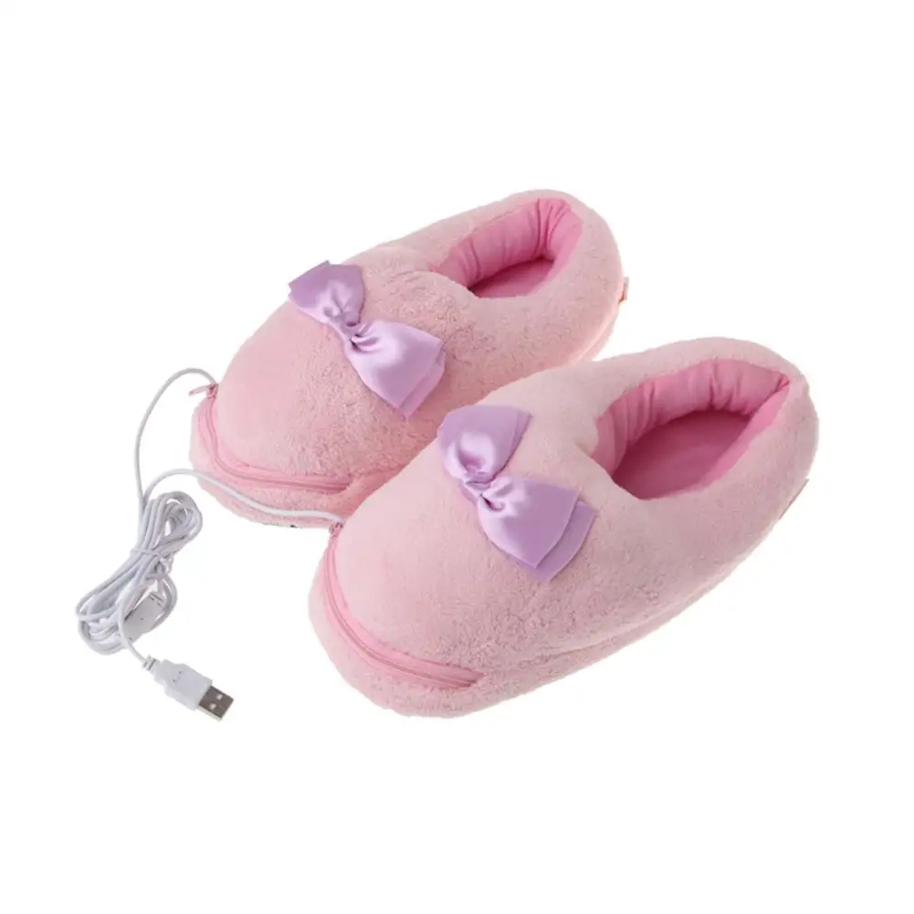

Обувь из плюша с USB подогревом Удобная теплая мягкая обувь теплые Нескользящие туфли для ног удобные домашние тапочки с быстрым нагревом