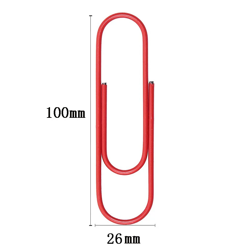

20pcs 100mm large color plastic coated paper clip cartoon paper clip