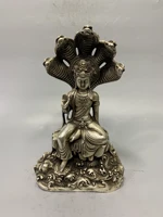 china fine workmanship tibetan silver white copper sculpture good luck %e2%80%9c guanyin buddha%e2%80%9d metal crafts home decoration