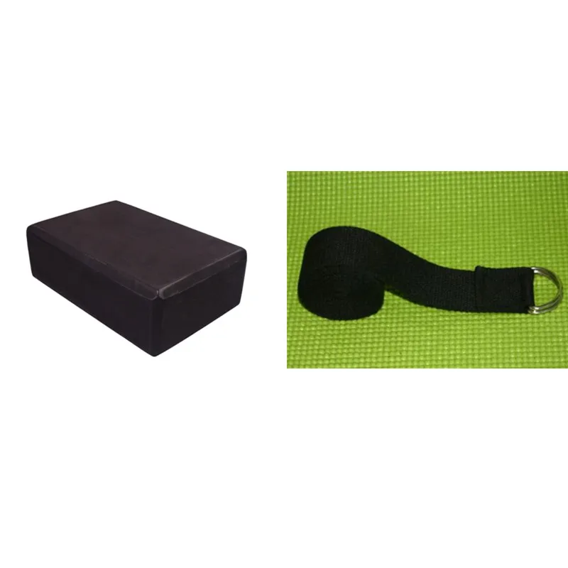 block and belt 1830*610*6 мм ТПЭ Коврик для йоги с позиционной линией нескользящий коврик для начинающих экологический фитнес гимнастический коврик поясные блоки - Цвет: block and belt