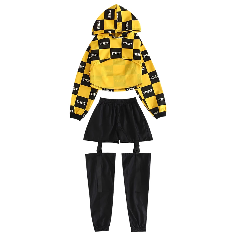 Танцевальный костюм для девочек из хлопка с длинным рукавом в стиле хип-хоп DN3944 |