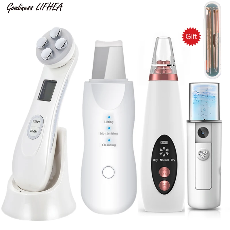 RF EMS светодиодный пистолет для мезотерапии массажер лица + ультразвуковая