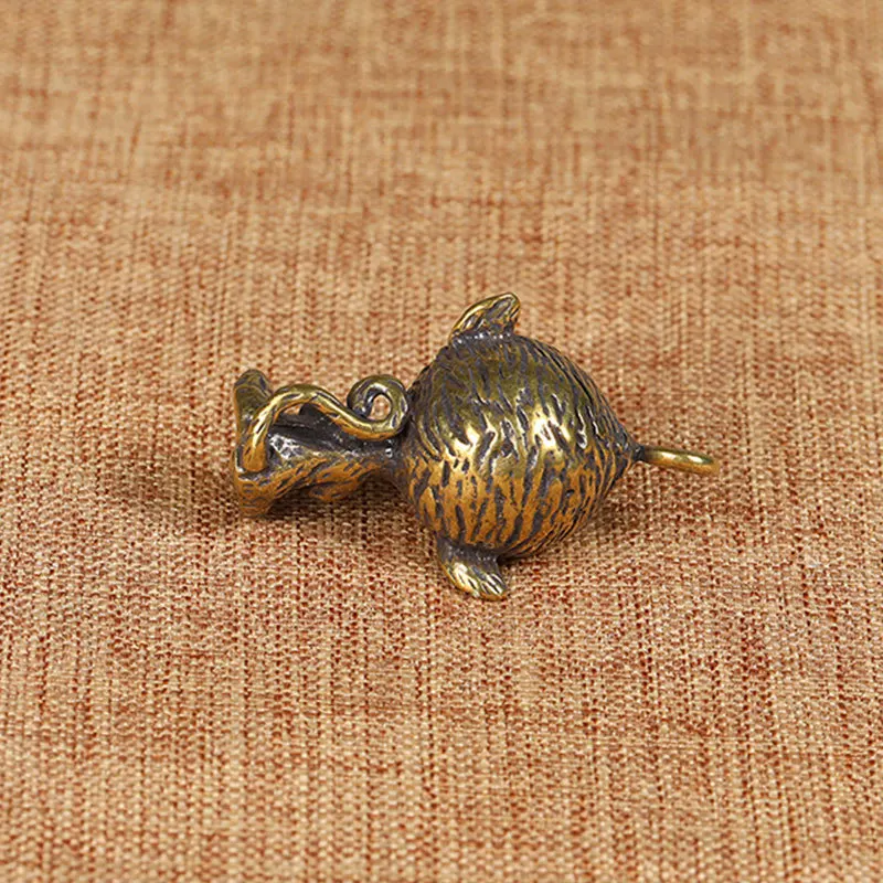 Латунный брелок с мультяшной обезьянкой для ключей винтажный медный большой