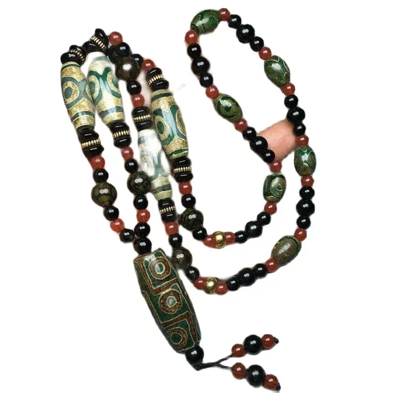 

Old Tibet King Kong 369 Eyes Old Agate DZi Necklace Pendant Necklace