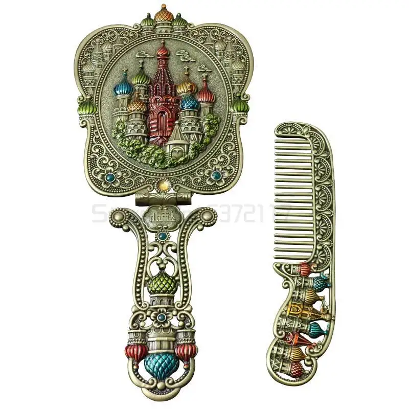 

Европейское классическое креативное зеркало с ручкой павлина, портативное зеркало, складное креативное зеркало для макияжа