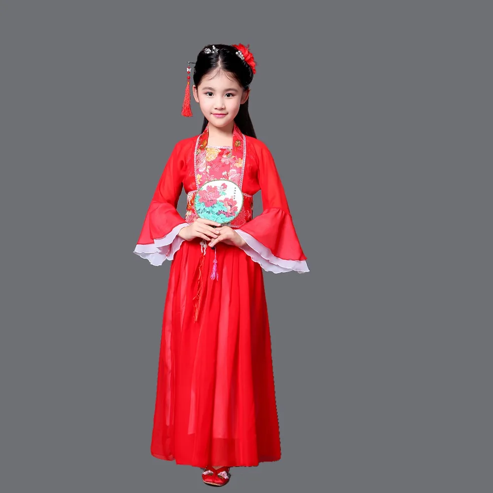 

Chromatic Dramaturgic chinese dress qipao Dress Girl's Classicism Dance Dress Kids Ancient Performing Dress Cosplay new arrival