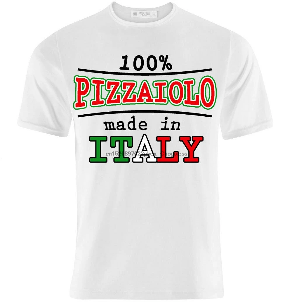 Мужская футболка 100% пицца Сделано в Италии подарок для пиццы |