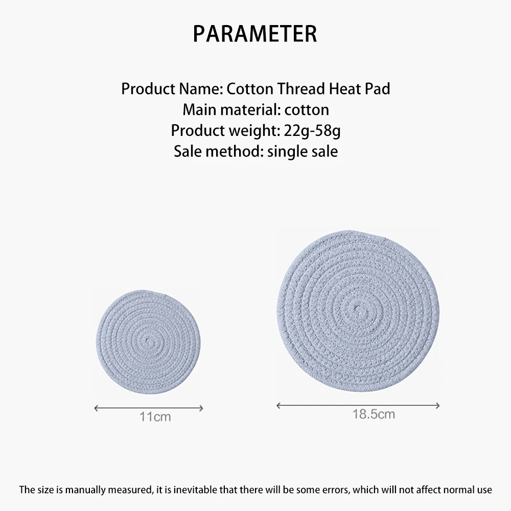 

Placemat Pad Coasters Kitchen Table Mats Cotton Linen Knitting Bowl Mats Padding Mat Insulation Pad Round Placemats Handmade