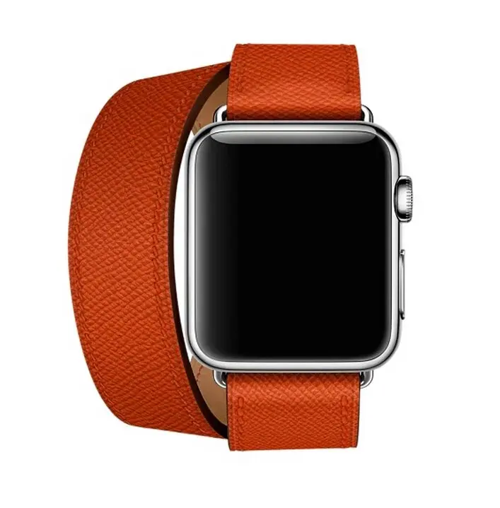 

40mm 44mm Double Tour Strap for Apple Watch Band 38mm 42mm Genuine Leather Loop for iwatch Series 5 4 3 2 1 Correa Accessories