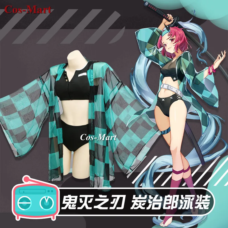 Anime Quente Demônio Slayer: Kimetsu Não Yaiba Kamado Tanjiro Cosplay Traje Moda Maiô Atividade Festa Papel Jogar Roupas S-xl