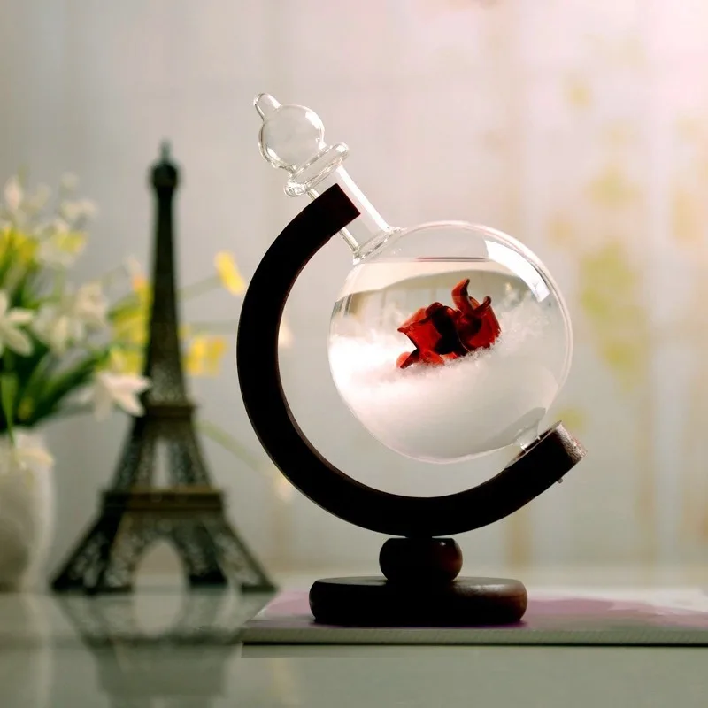 Штормовая стеклянная бутылка креативная настольная метеостанция в форме