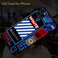 led luminous sound music control phone case for iphone case call glowing light up cover