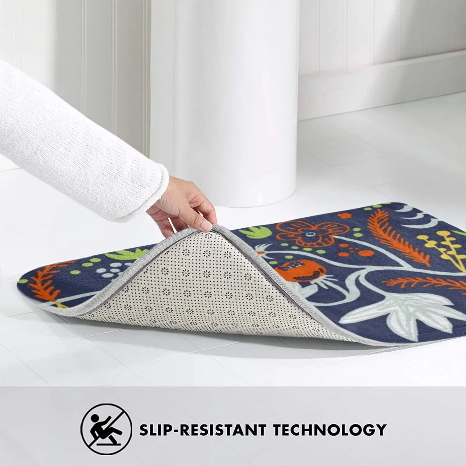 

Scandinave Floral Design Carpet Mat Rug Cushion Soft Non - Slip Lokki White Scandinavian Scandi Sweden Swedish