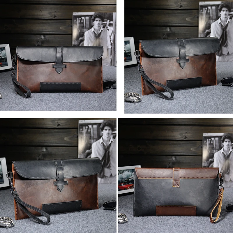 Мужской клатч с клиньями мужская сумочка в стиле ретро высококачественный