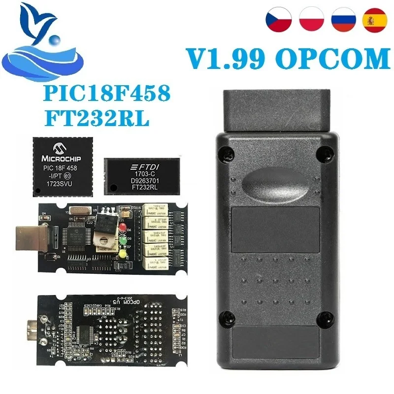 Новый OPCOM 2021 200603a OP COM V1.95 для Opel V1.70 прошить можно обновить PIC18F458 FTDI OBD2 читатель кода