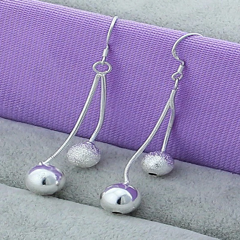 

New 925 Sterling Silver Earrings Fashion Pendant Beads Earrings Silver Earrings For Women Wedding Wedding Gifts