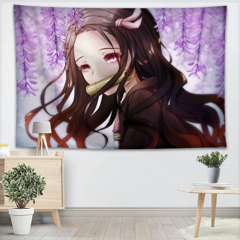 Настенный гобелен в стиле аниме Kimetsu No Yaiba подвесные гобелены тканевый фон для