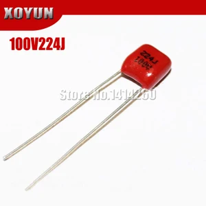 Конденсатор полипропиленовый, 10 шт.лот, 100V224J, 220nf, шаг 5 мм, 224J, 100 в, CBB