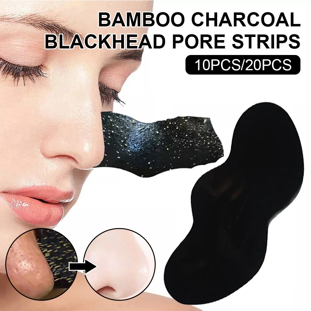 

Blackhead Pore Strips Deep Cleansing Nose Strips for Blackhead Removal Bamboo Charcoal Peel off Nose Black dots Pore Clean Strip