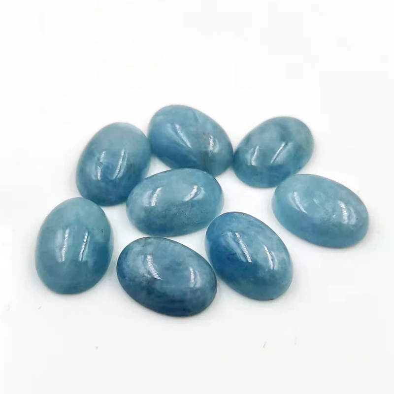 

Натуральный Синий Аквамариновый Кристалл овальной формы кварцевый исцеляющий камень рейки для изготовления Подвески Ювелирные изделия кр...