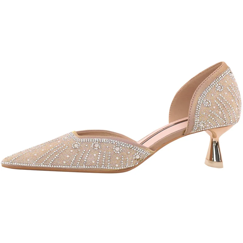 

Brief Pumps Fashion Women's Shoes High Heels Stiletto Shallow Mouth 2021 Sandals Ladies Slip On Hollow Lace-Up Pointed Wedge Swe