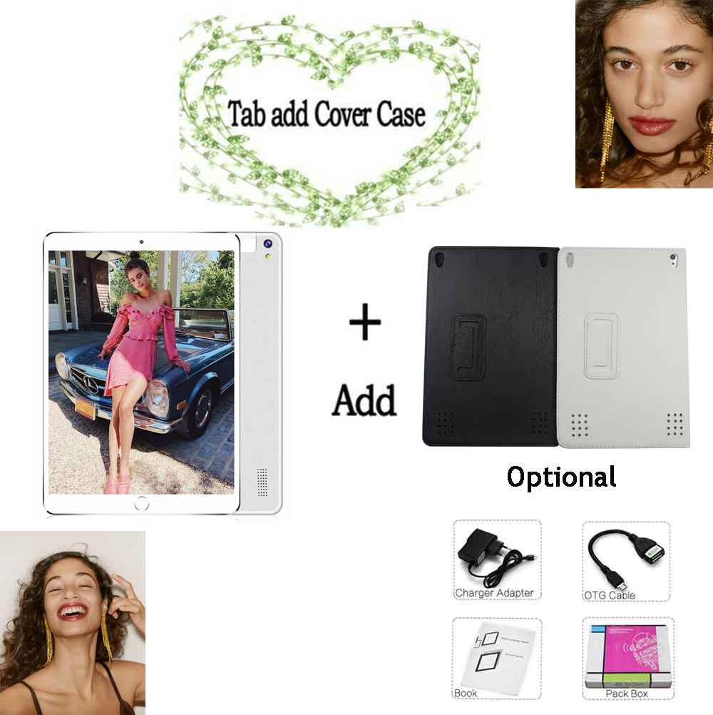 Add case BDF, 10,1 дюймов, Восьмиядерный процессор, Android 7,0, телефон, вызов, sim-карта, 4G, 3G, планшетный ПК, 4 Гб ram, 64 ГБ rom, 7, 8, 9, 10, планшет, 1920*1200, ips Tab - Комплект: Add case