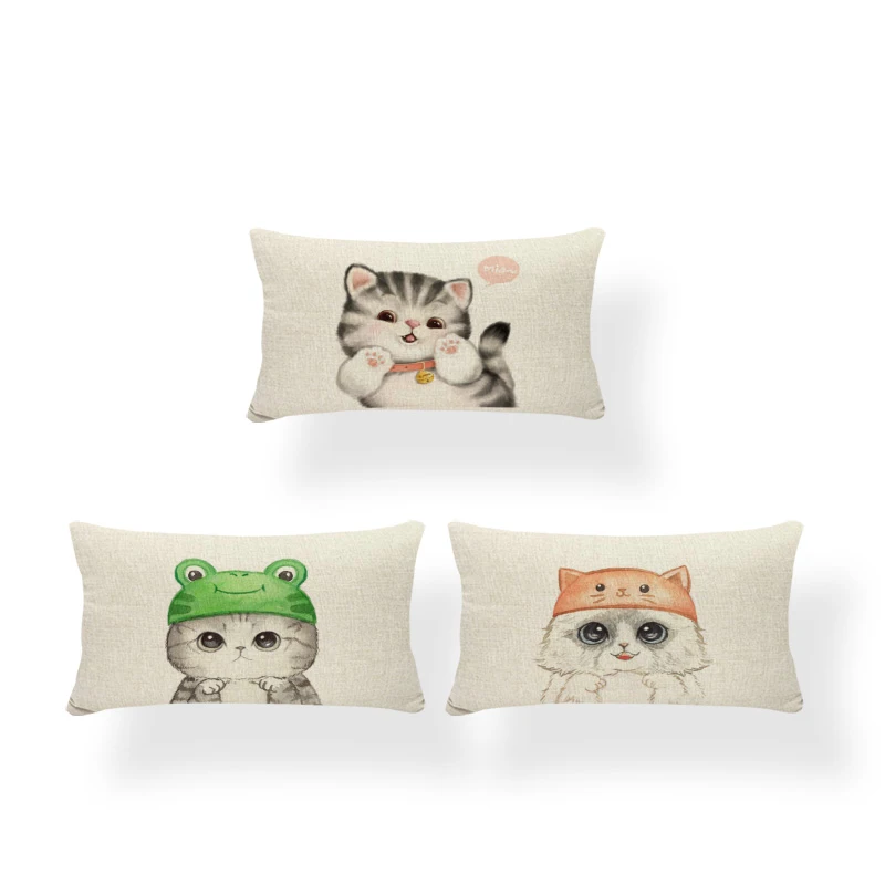 Пухленькая Милая поясничная Подушка кошачья шапка текстовая лягушка панда