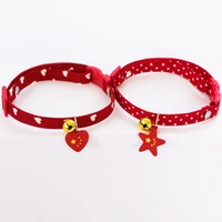 newest chinese style cat collar china red puppy kitten adjustable necklace pet dog comfortable cute bell collar 1pcs wholesaler
