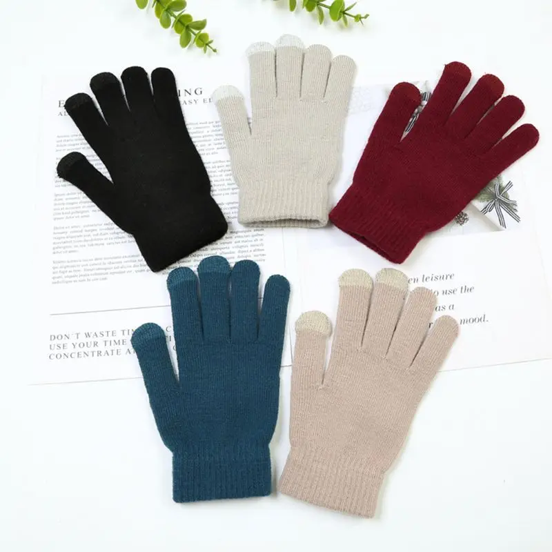 

2020 Unisex Winter Warm Knit Gloves Hand Warmer Touch Screen Smart Phone Thick Mitten