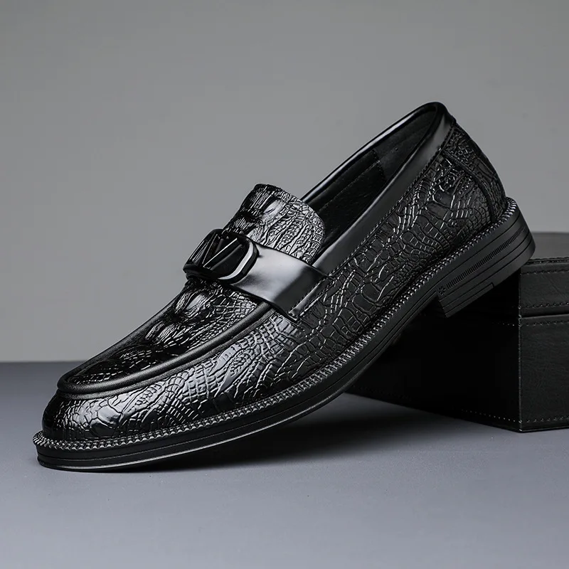 

Men Dress Shoes Casual Business Fashion Leather Low Heel British Style Classic Slip-on Penny Loafers Zapatos De Hombre