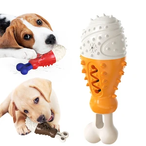Nontoxic Bite Resistant Pet Dog Toy Turkey Leg Dog Toy Toothbrush Dog Pet Food Treat Feeder Chew Tooth Cleaning IQ Training Toy