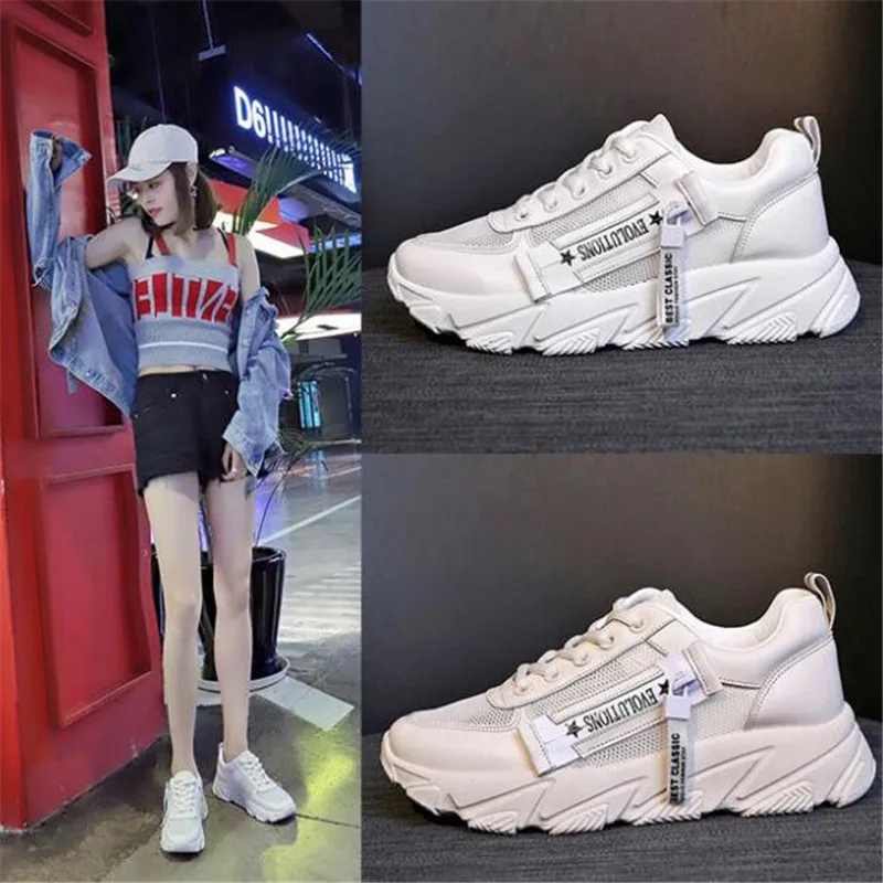 

New 2019 Women Shoes Chunky Sneakers For Women Vulcanize Shoes Casual Fashion Dad Shoes Platform Sneakers Basket Femme Krasovki