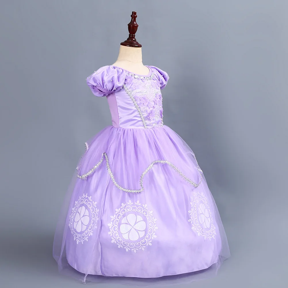 Маленький для девочек модное платье без рукавов с принтом Софии первой