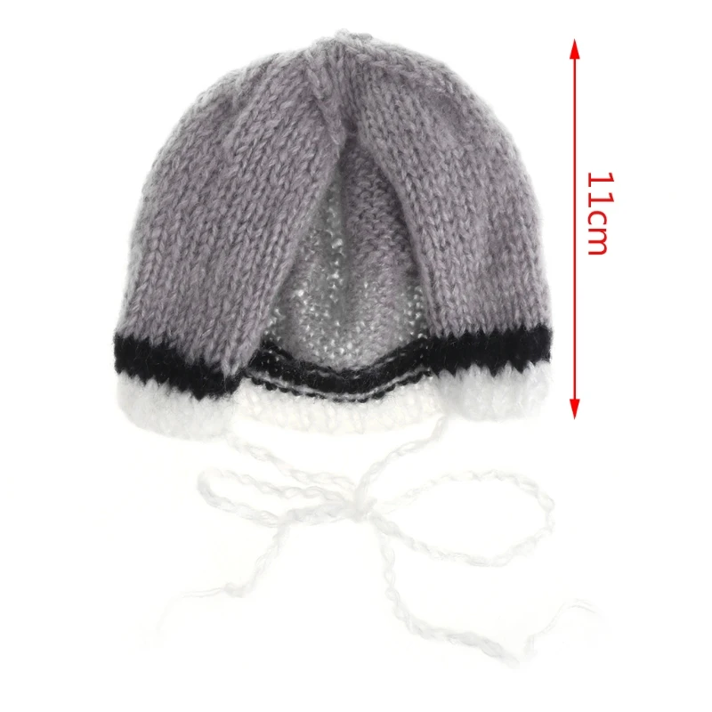

85DE Newborn Photography Props Mohair Ear Hat Baby Handmade Knit Soft Mohair Gorro