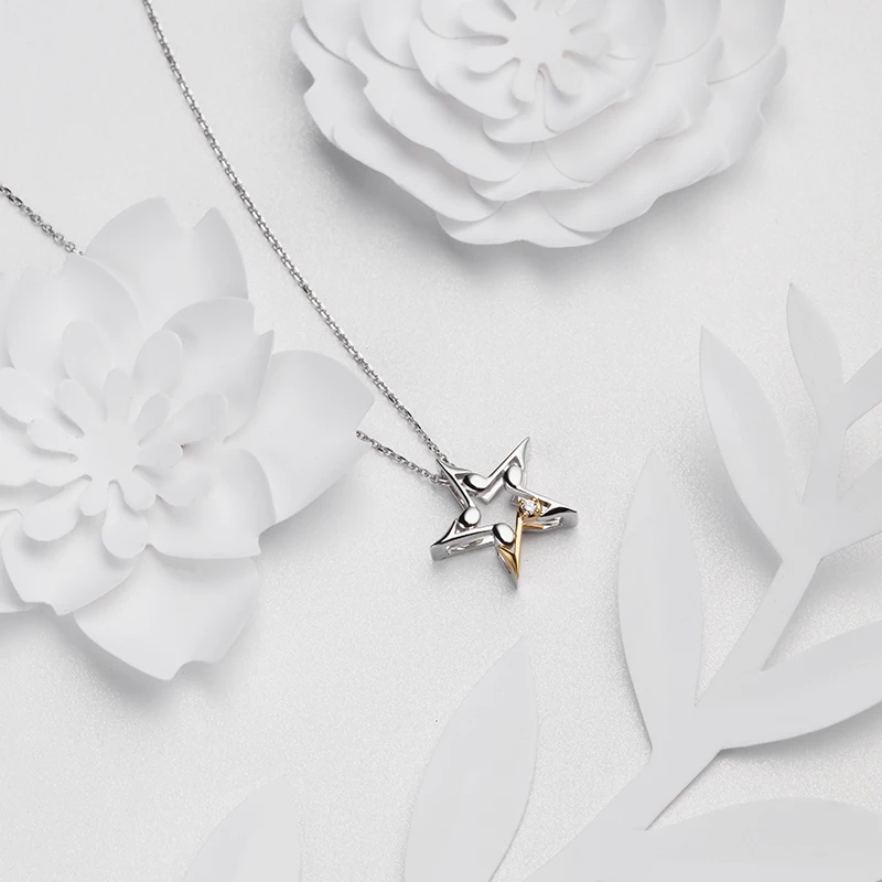 

I Do EnsembleStars! ! The Co-branded Series Super Star Fine Necklace Real White and Yellow Gold Genuine Diamond Fine Jewelry