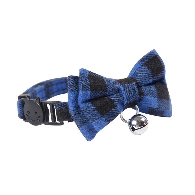 Цветной клетчатый ошейник для маленьких собак ожерелье с колокольчиками в