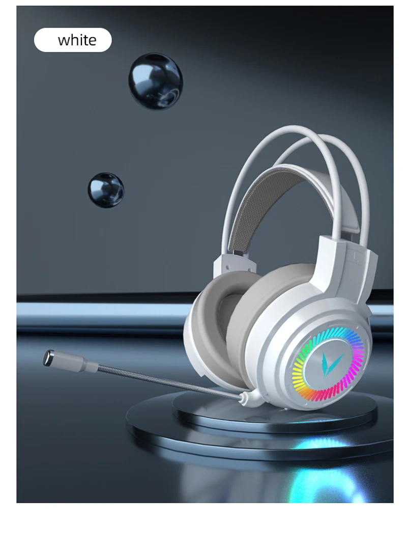 

Wired Gaming Headset Headphones Surround Sound Stereo Earphones With Microphone Rgb Light For Computers Laptop Game Headphone