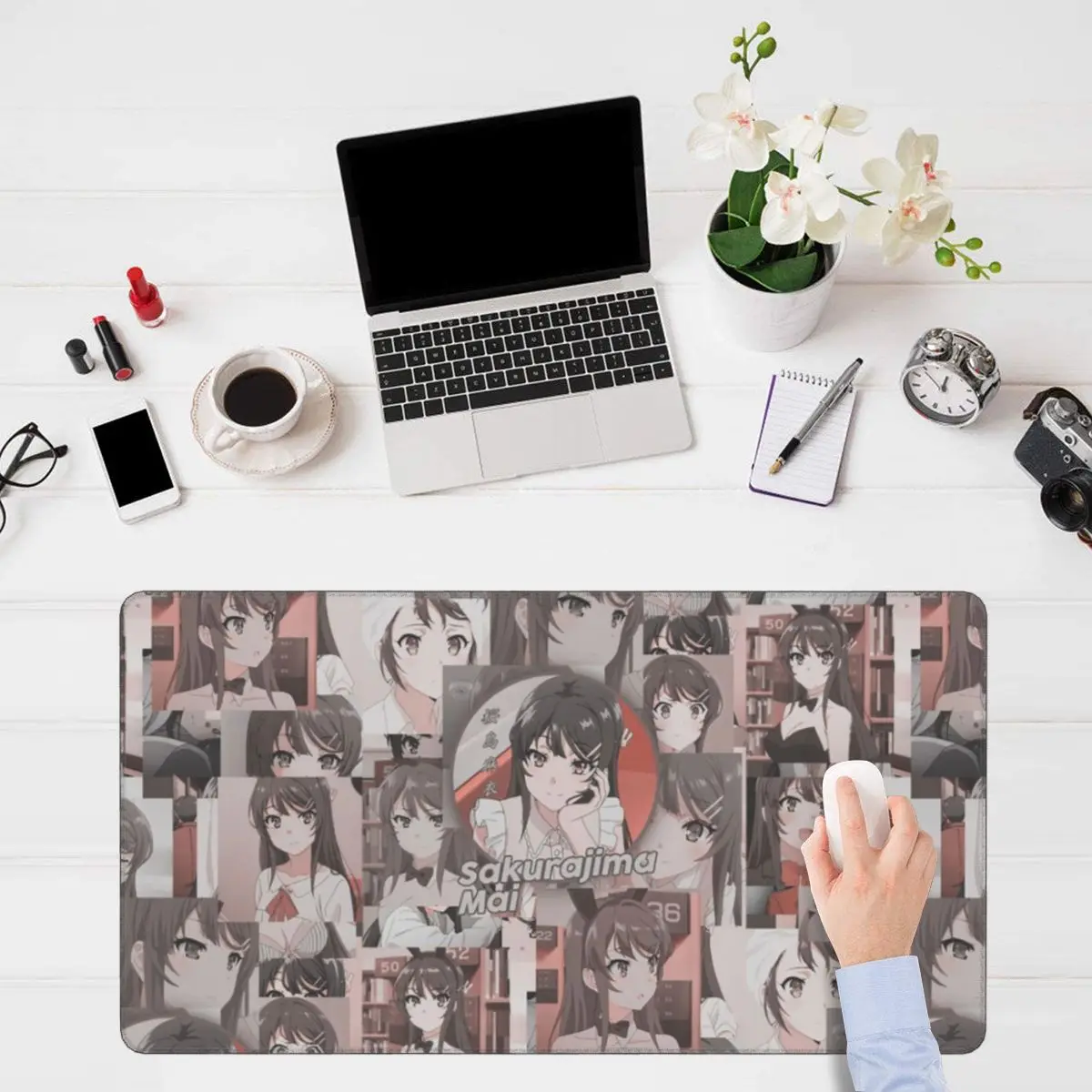 

Sakurajima Mai Gaming Mouse Pad Keyboard Desk Mat Rascal Does Not Dream of Bunny Girl Senpai Big Rubber Mousepad for Computer