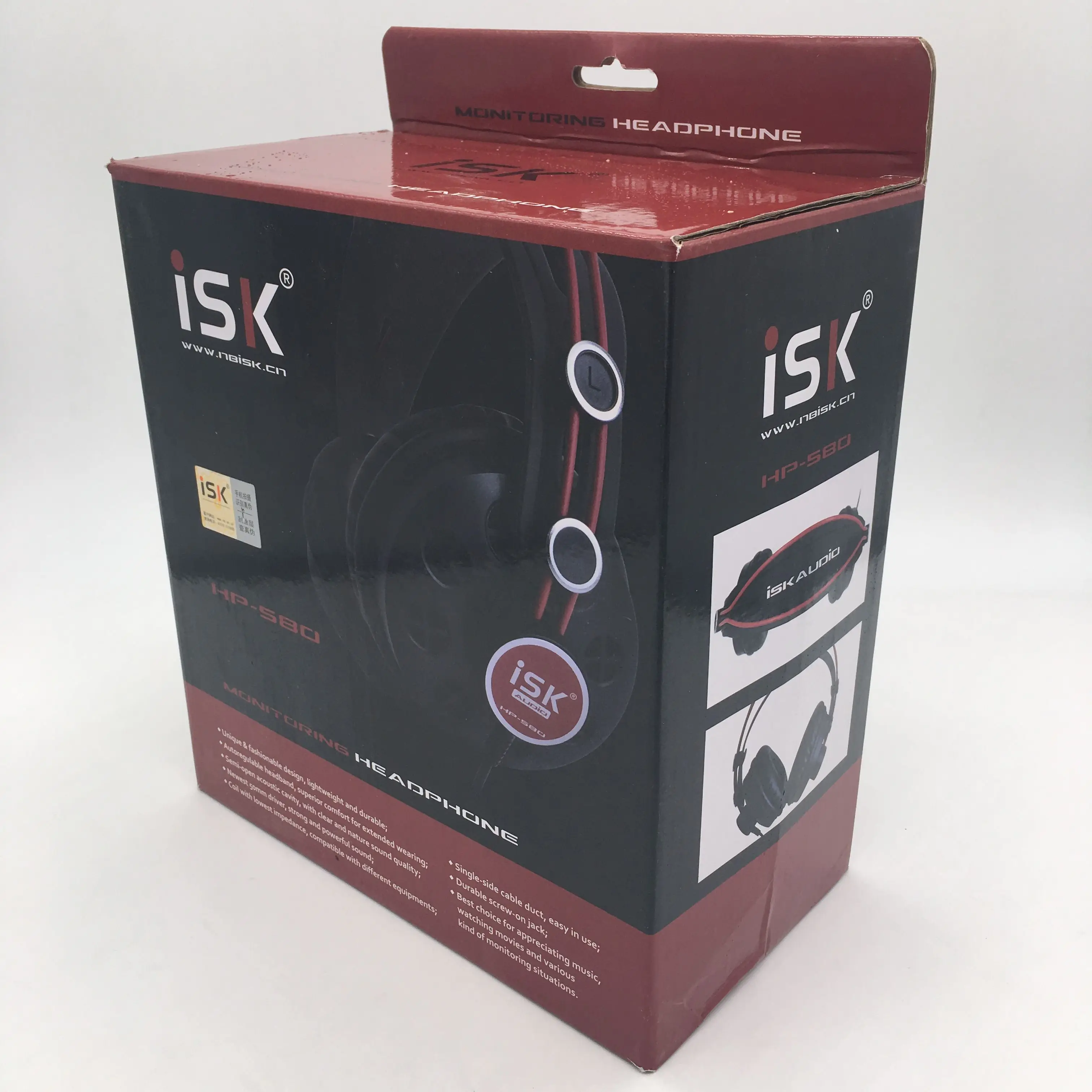 Полуоткрытые динамические наушники ISK HP-580 для оценки музыки записи и просмотра